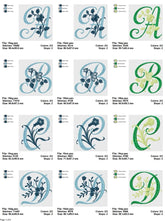 Floral Elegance Script Alphabet Embroidery Set
